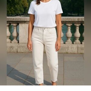 Kensie High Rise Skinny Jeans Raw Hem 8